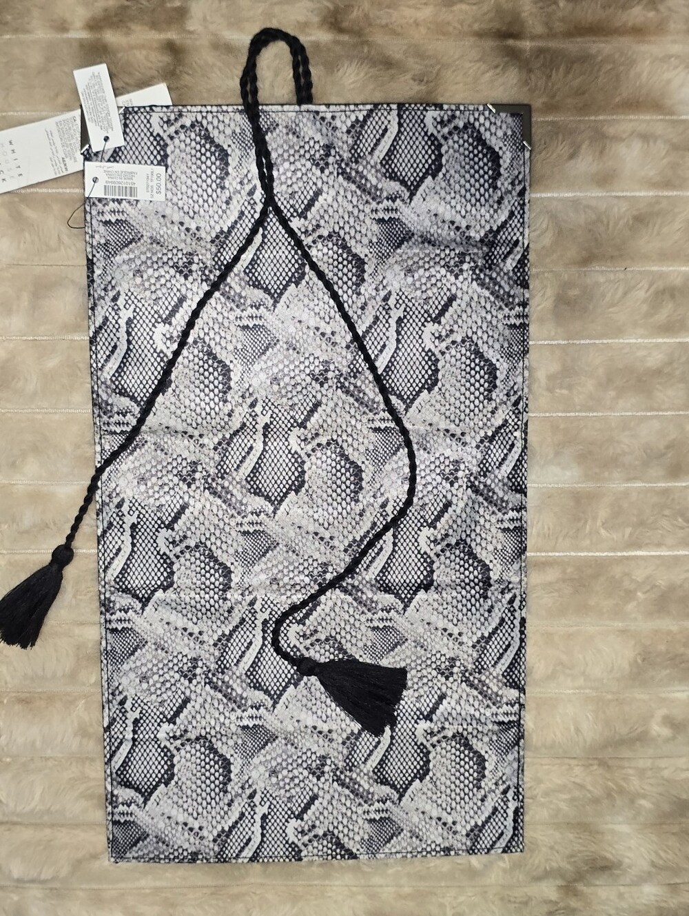 NWT White House Black Market Snake Print Travel Jewelry Roll Organizer